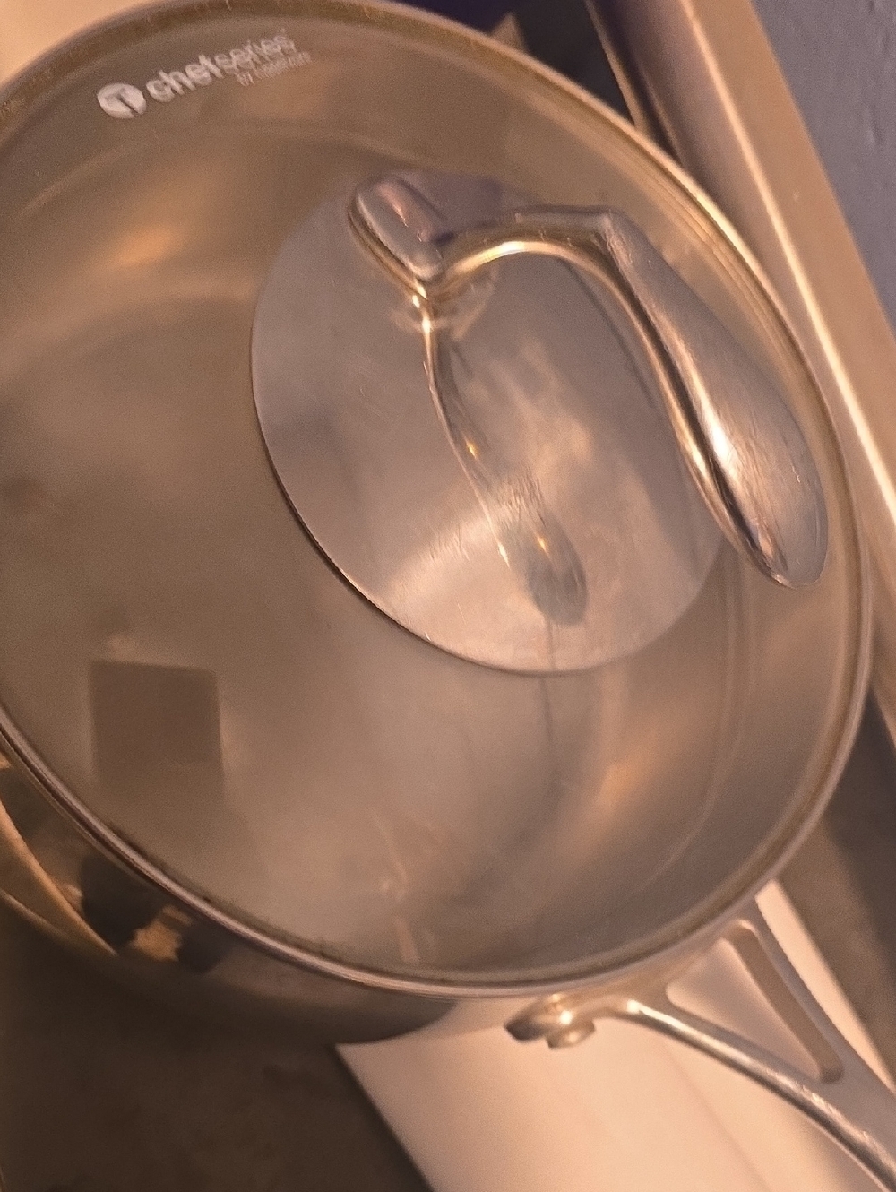 Tupperware T Chef Series 3 Qt Stainless Steel Saucepan with Glass Lid - Silver